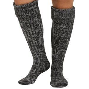 Knit Knee High Socks- gray marble